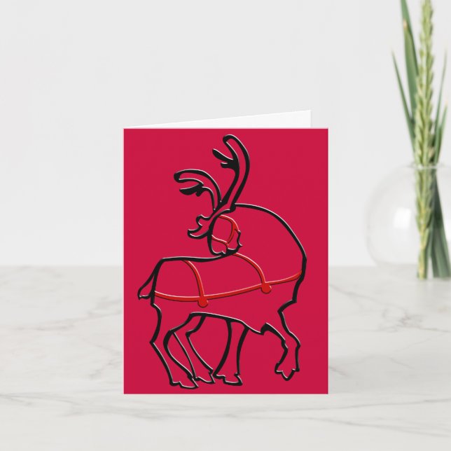 Cartes d'art Reindee Carte de voeux de Noël person (Devant)