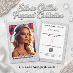Cartes d'autographe de concours de beauté Glitter