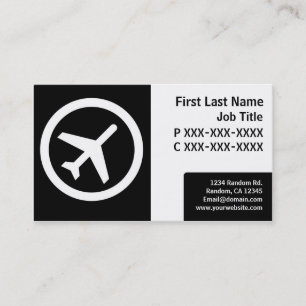 Cartes d'avion simples en noir
