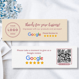Cartes d'avis Google Rose Gold & Champagne
