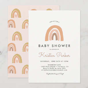 Cartes d'Baby shower Pastel Rainbow