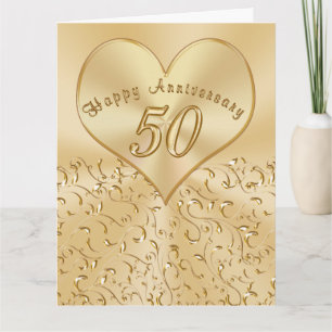 Cartes de 50e anniversaire de mariage magnifiques,