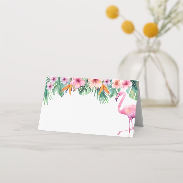 Cartes de Baby shower de Flamant rose Tropical - V (Devant)