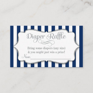 Cartes de Baby shower de la marine Silver Grey Dia