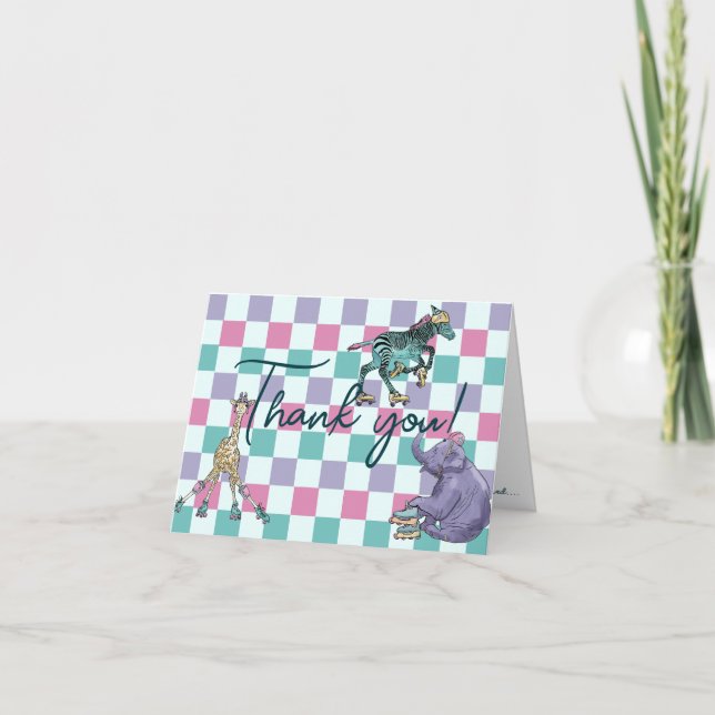 Cartes de baby shower de patinage de Merci (Devant)