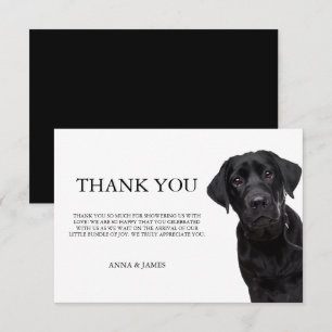 Cartes de Baby shower du Labrador noir Merci