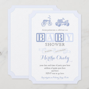 Cartes de Baby shower Jouets vintages en espagnol
