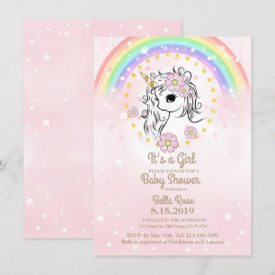 Cartes de Baby shower pour filles de la Pluie de U