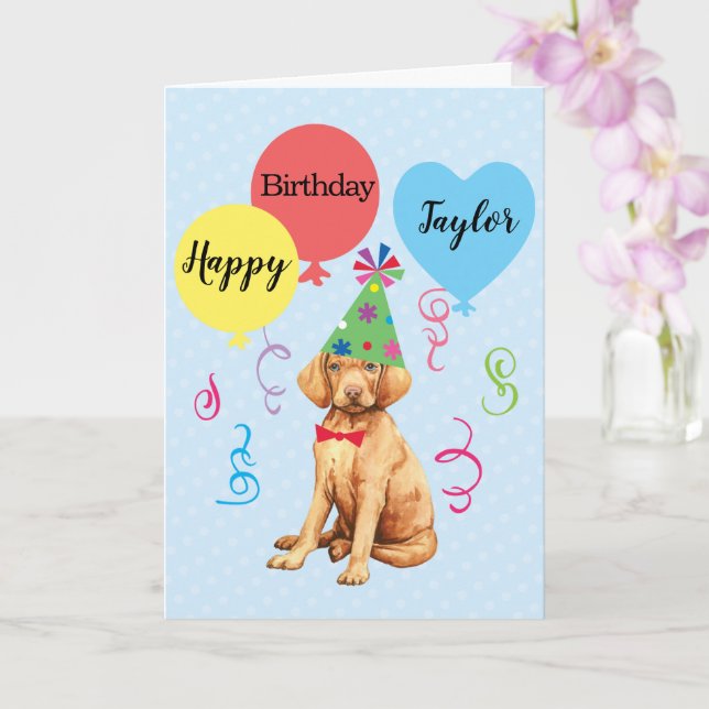 Cartes de Ballons de Fête d'Anniversaire Vizsla (Orchidée)
