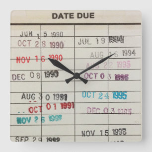 Cartes de bibliothèque imprimable Horloge murale