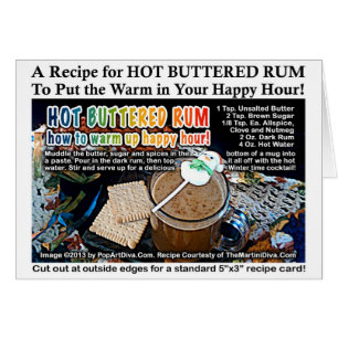 CARTES DE BIENVENUE ET DE NOTE DE RECETTE DE RUM A