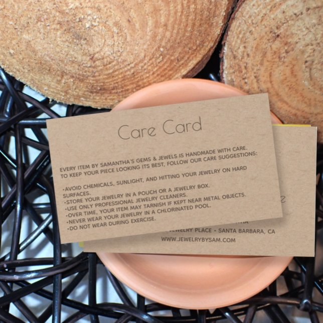 Cartes de bijoux Instructions avec logo Kraft (Créateur téléchargé)