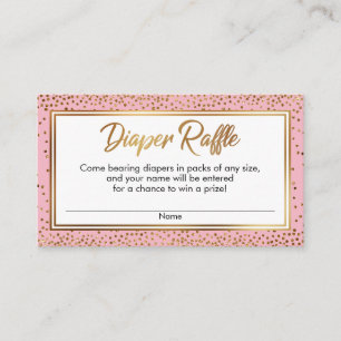 Cartes de billet pour couches de couches en or et 