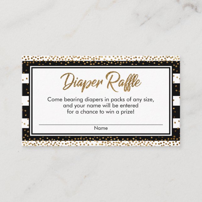 Cartes de billets Stripes & Gold Confetti Diaper R (Devant)