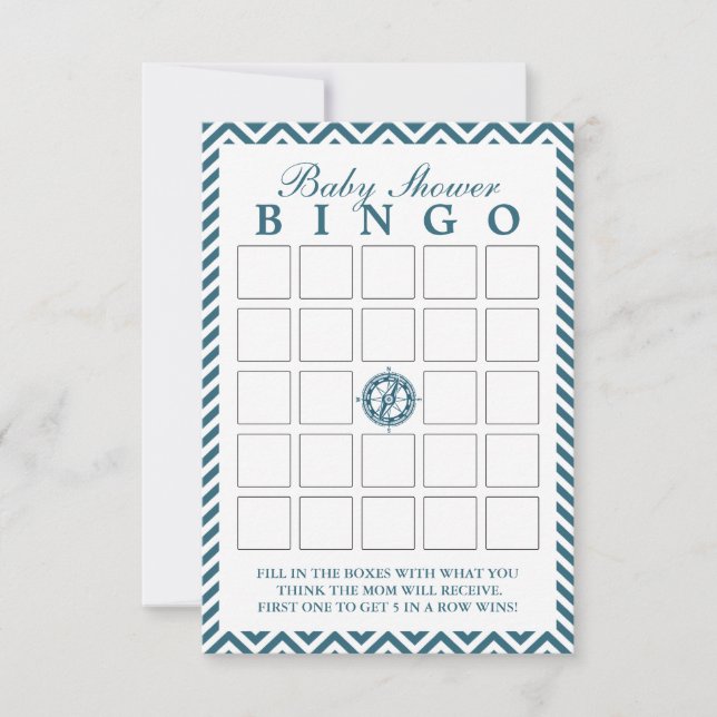 Cartes de Bingo Baby shower de Bingo de Compass Bl (Devant)