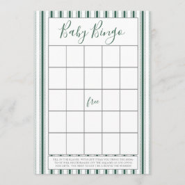 Cartes de Bingo Baby shower Grille Verte