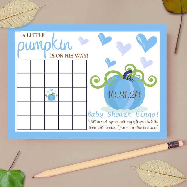 Cartes de Bingo Baby showers pour petits Citrouill (Créateur téléchargé)