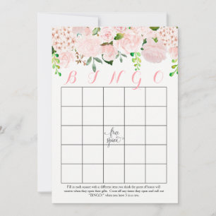 Cartes de bingo de douche de mariée florale