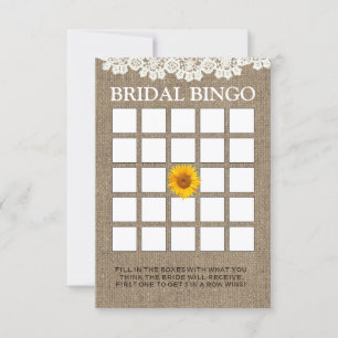 Cartes de Bingo de Fête de Mariage Champêtre au To