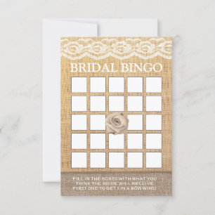 Cartes de Bingo de Fête des mariées de Rose en den