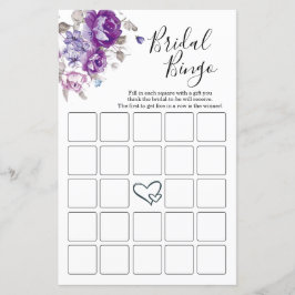 Cartes de Bingo de Fêtes des mariées florales viol