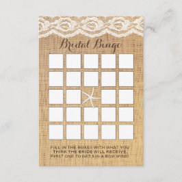 Cartes de Bingo de Mariage en Dentelle et Toile de