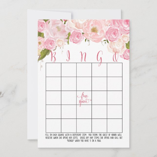 Cartes de Bingo de Mariage Florales (Devant)