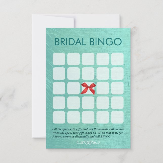 Cartes de Bingo de Mariage Vert Menthe Élégantes 5 (Devant)