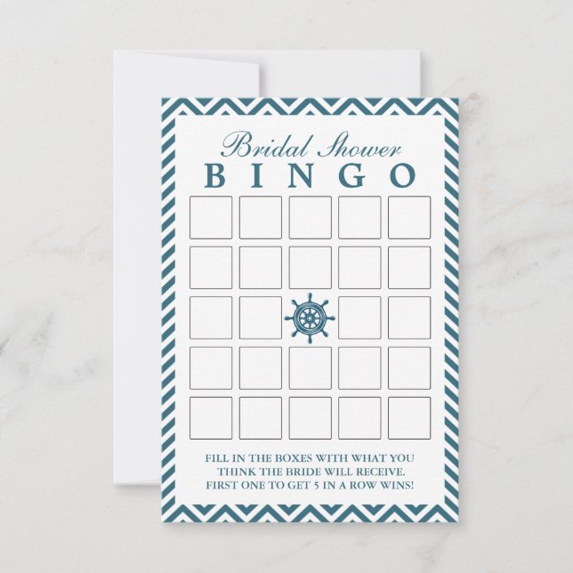 Cartes de Bingo de Réception de Mariage à Zigzag d (Devant)