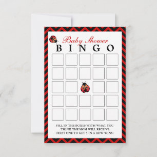 Cartes de bingo du Baby shower Red Chevron de Lady