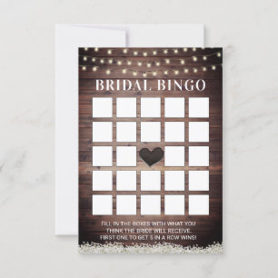 Cartes de bingo en bois pour bébé rustique