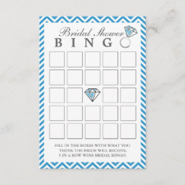 Cartes de Bingo Fête des mariées Blue Chevron