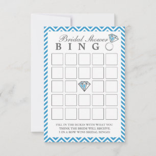 Cartes de Bingo Fête des mariées Blue Chevron
