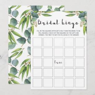 Cartes de bingo Feuilles modernes Eucalyptus