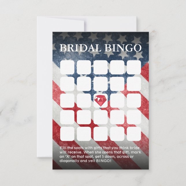 Cartes de bingo Mariage/Fête de l'mariée du drapea (Devant)