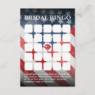 Cartes de bingo Mariage/Fête de l'mariée du drapea