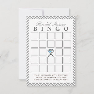 Cartes de bingo nuptiales Zigzag en argent