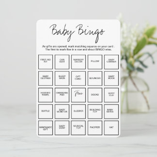 Cartes de Bingo pour Baby Shower, Bin de Bébé Uniq