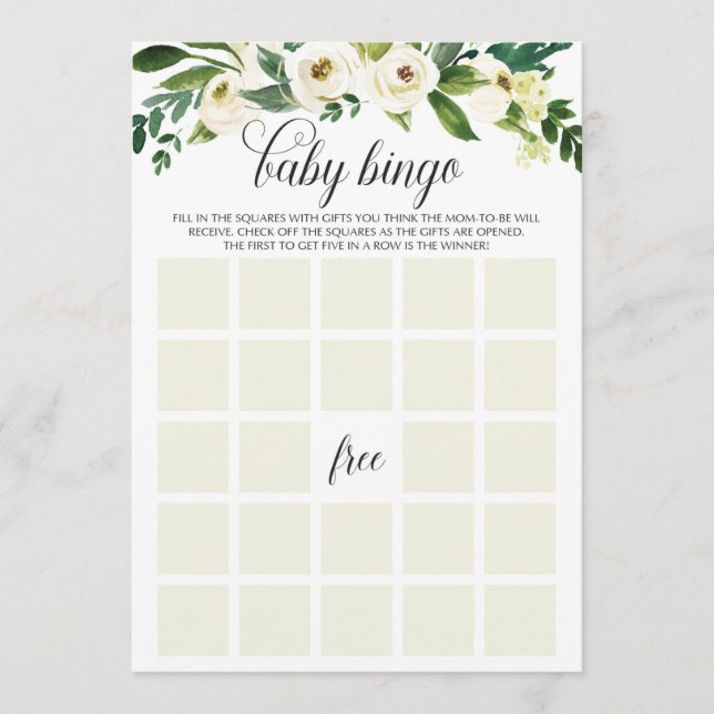 Cartes de Bingo pour bébé verdoyant pour Baby show (Devant)