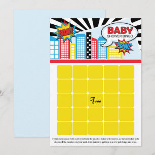 Cartes de bingo Superhero Baby shower