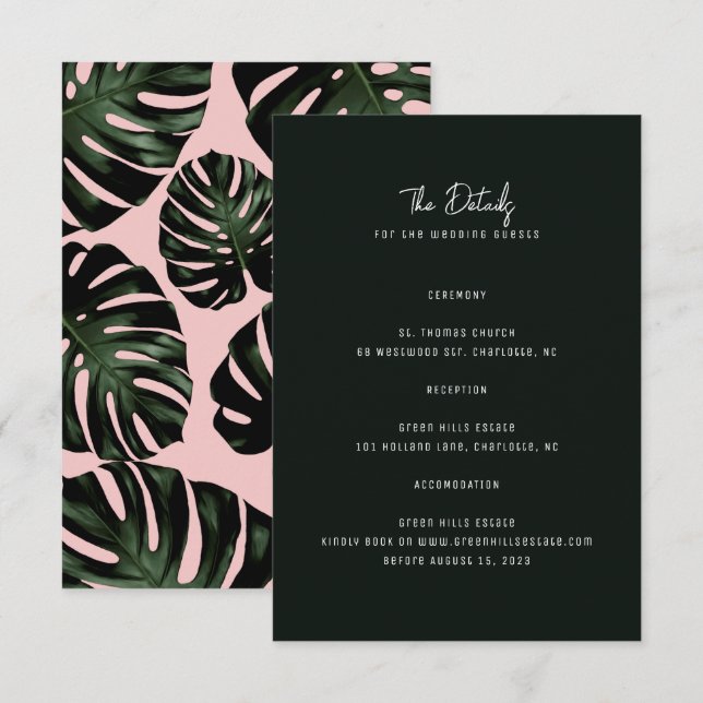 Cartes de boîtier de mariage de destination modern (Devant / Derrière)