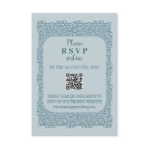 Cartes de boîtier en dentelle bleue vintage person