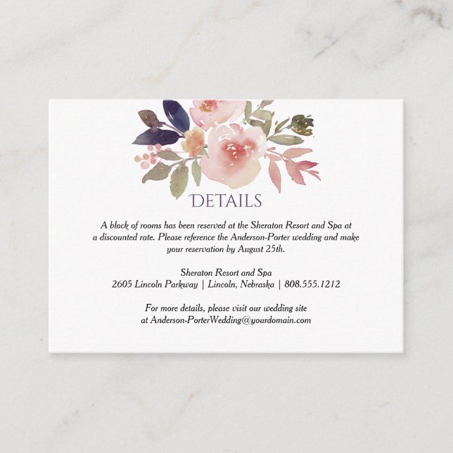 Cartes de boîtier Fleurs sauvages Peach Pink Laven (Devant)