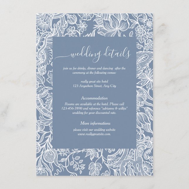 Cartes de boîtier floral Dusty Blue Chinoiserie (Devant)