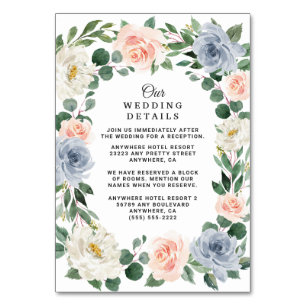 Cartes de boîtier Mariage à broche bleu foncé