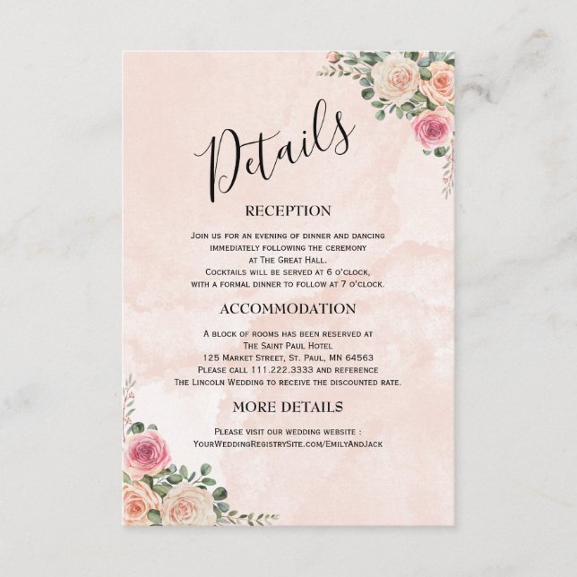 Cartes de boîtier Mariage à crème rose moderne (Devant)
