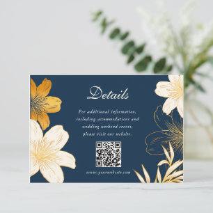 Cartes de boîtier Mariage à fleurs bleues de la Ma