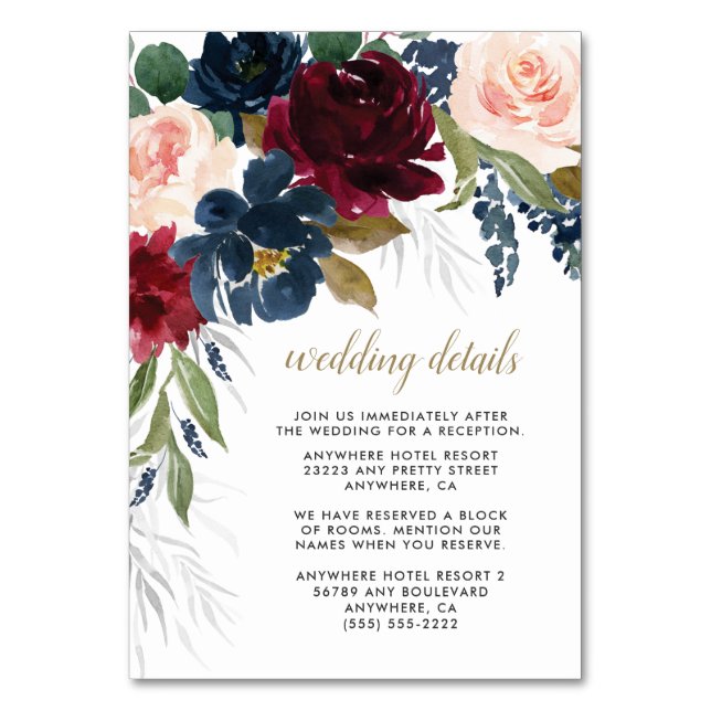 Cartes de boîtier Mariage bleu bleu Bourgogne (Par défaut)