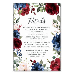Cartes de boîtier Mariage bleu bleu Bourgogne