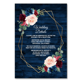 Cartes de boîtier Mariage couleur or rose marine